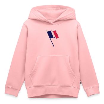 drapeau français - Sweat Premium à capuche enfant bio - rose - Devant - AI Model Kid Female (0cm)