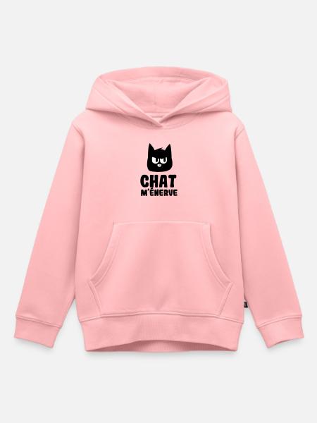 Chat m'énerve humeur - Sweat Premium à capuche enfant bio - rose