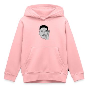 Mouth kiss hand gesture face - Kids Premium Organic Hoodie - rose - Front - AI Model Kid Female (0cm)