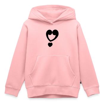Exclamation mark heart - Kids Premium Organic Hoodie - rose - Front - AI Model Kid Female (0cm)