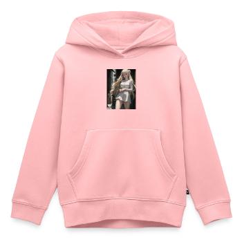 Woman in a alley, town,Generated AI - Kinder Premium Organic Hoodie - Rosa - Vorne - AI Model Kid Female (0cm)