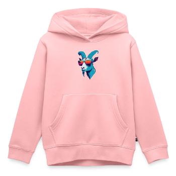 Rébellion des chèvres - Sweat Premium à capuche enfant bio - rose - Devant - AI Model Kid Female (0cm)