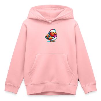 Canard mandarin - Sweat Premium à capuche enfant bio - rose - Devant - AI Model Kid Female (0cm)