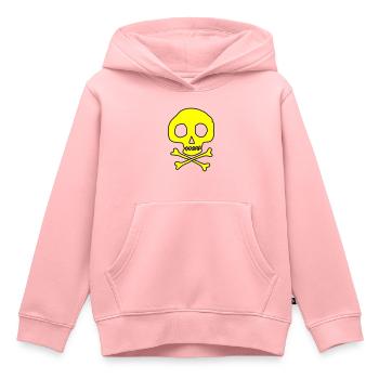Crâne et os - Sweat Premium à capuche enfant bio - rose - Devant - AI Model Kid Female (0cm)