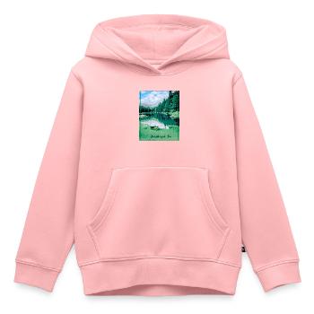 Obernberger See,landschaft,see,Tirol - Kinder Premium Organic Hoodie - Rosa - Vorne - AI Model Kid Female (0cm)
