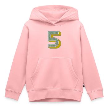 5. 5 YEARS. 5th ANNIVERSARY. 5 YEAR ANNIVERSARY - Kids Premium Organic Hoodie - rose - Front - AI Model Kid Female (0cm)