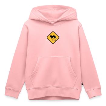bouclier note attention avertissement mise en garde danger - Sweat Premium à capuche enfant bio - rose - Devant - AI Model Kid Female (0cm)