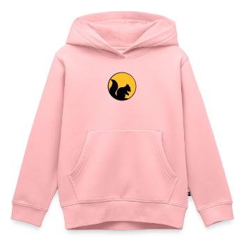 moon night sun circle round logo silhouette black - Kids Premium Organic Hoodie - rose - Front - AI Model Kid Female (0cm)