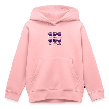 Lustige Eulen mit Kaffee Chart | T-Shirts Druck - Kinder Premium Organic Hoodie - Rosa - Vorne - AI Model Kid Female (0cm)