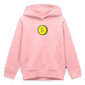 coin pièce de monnaie - Sweat Premium à capuche enfant bio - rose - Devant - AI Model Kid Female (0cm)