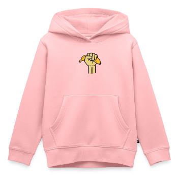 faust banane fruits délicieux faim manger saine main - Sweat Premium à capuche enfant bio - rose - Devant - AI Model Kid Female (0cm)