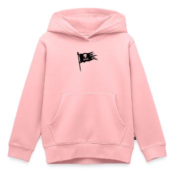 pirates drapeau - Sweat Premium à capuche enfant bio - rose - Devant - AI Model Kid Female (0cm)
