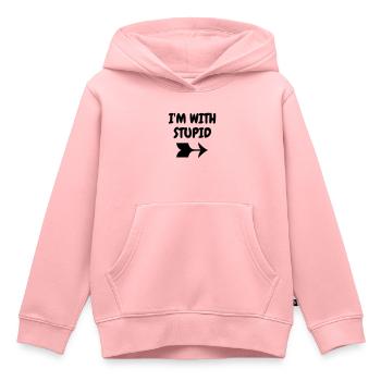 I'm with stupid - Humor - Funny - Joke - Friend - Kids Premium Organic Hoodie - rose - Front - AI Model Kid Female (0cm)