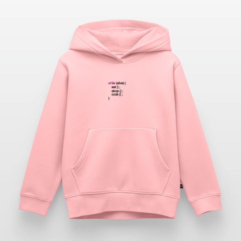 while alive code Informatiker programming coding Kinder Premium Organic Hoodie