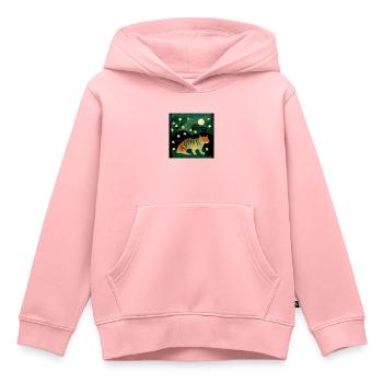 Tigre au clair de lune - Sweat Premium à capuche enfant bio - rose - Devant - AI Model Kid Female (0cm)