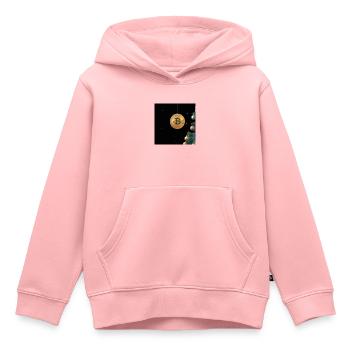 Bitcoin hängt an Weihnachtsbaum - Kinder Premium Organic Hoodie - Rosa - Vorne - AI Model Kid Female (0cm)