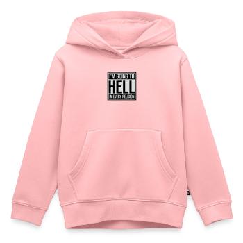 En allant en enfer - Sweat Premium à capuche enfant bio - rose - Devant - AI Model Kid Female (0cm)