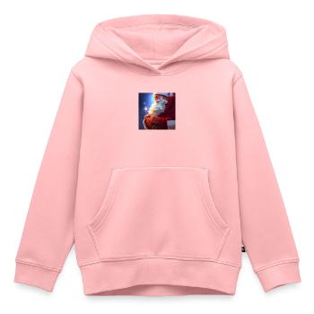 Père Noël Père Noël Noël - Sweat Premium à capuche enfant bio - rose - Devant - AI Model Kid Female (0cm)