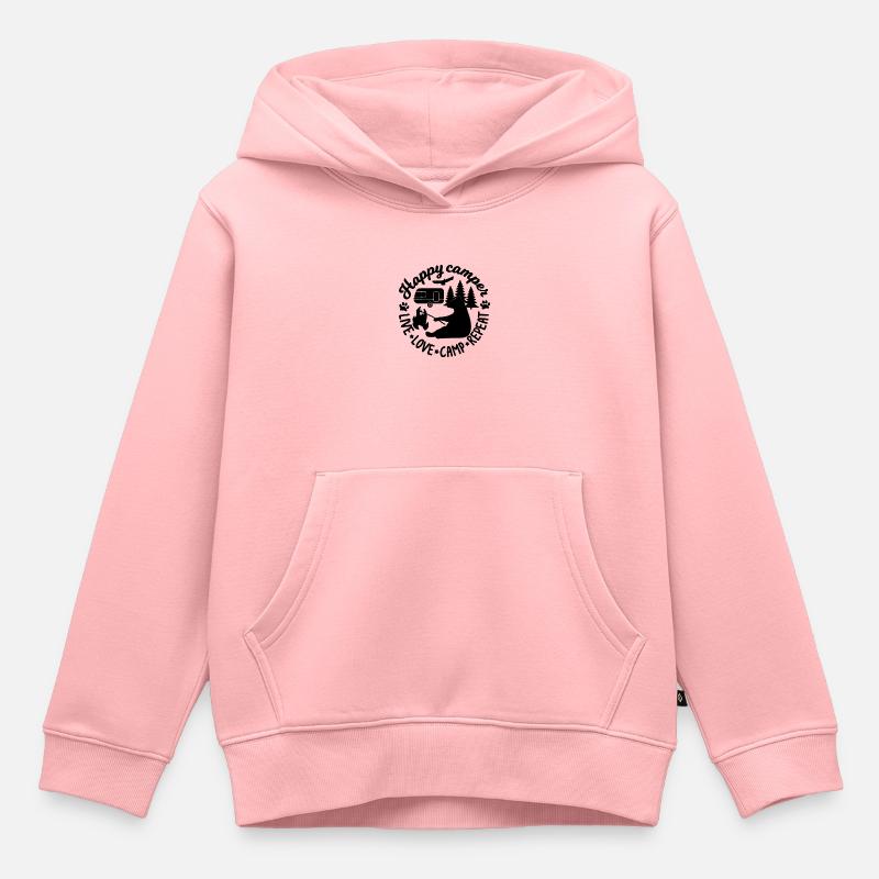 Camping - Sweat Premium à capuche enfant bio - rose