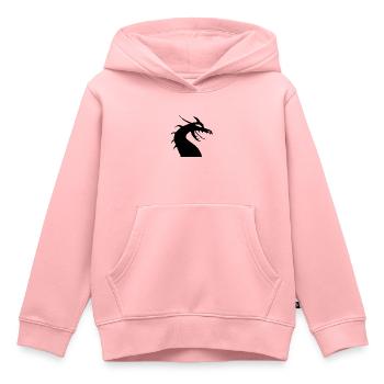 Silhouette de tête de dragon - Sweat Premium à capuche enfant bio - rose - Devant - AI Model Kid Female (0cm)