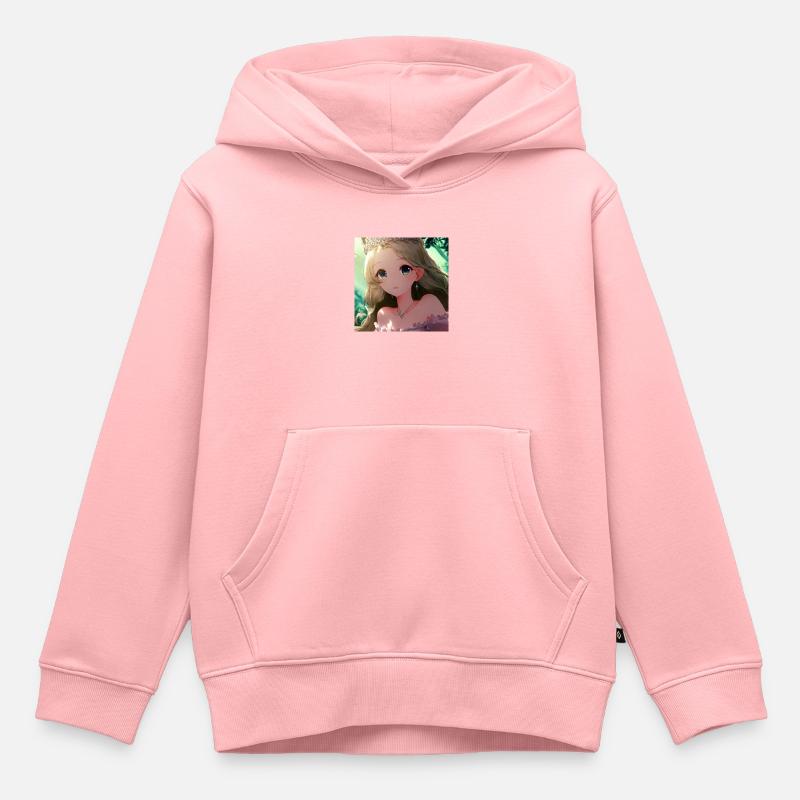 Princesse au paradis du jardin - Sweat Premium à capuche enfant bio - rose