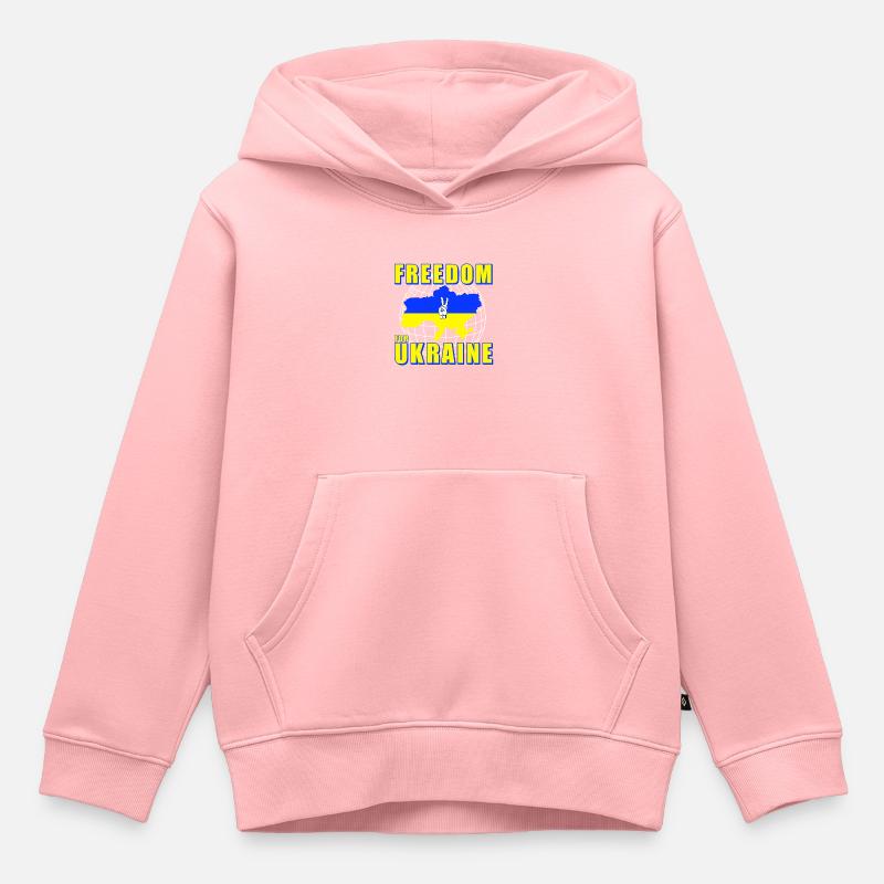 Liberté pour l’Ukraine - Sweat Premium à capuche enfant bio - rose