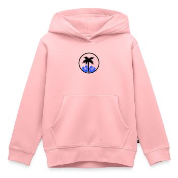 Hibiscus palmier - Sweat Premium à capuche enfant bio - rose - Devant - AI Model Kid Female (0cm)