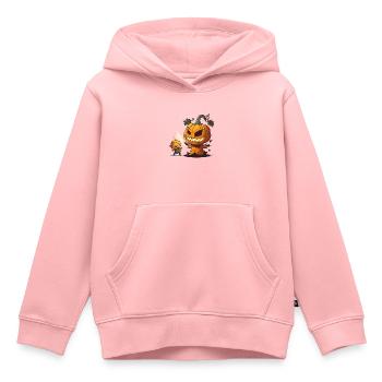 Kürbis Schnitzen Pro - Kinder Premium Organic Hoodie - Rosa - Vorne - AI Model Kid Female (0cm)