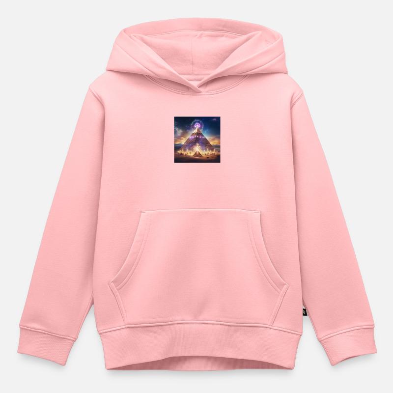 Pyramide - Sweat Premium à capuche enfant bio - rose