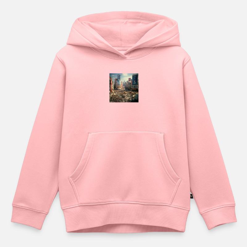 Tokyo le jour - Sweat Premium à capuche enfant bio - rose