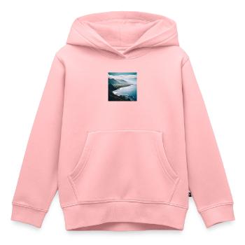 Montagnes côtières de l’île - Sweat Premium à capuche enfant bio - rose - Devant - AI Model Kid Female (0cm)