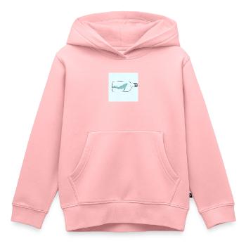 Flaschenpost, Wal-Illustration, Statement - Kinder Premium Organic Hoodie - Rosa - Vorne - AI Model Kid Female (0cm)