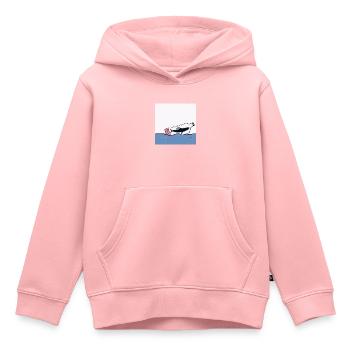 Message in a Bottle, Whale Illustration, Statement - Kids Premium Organic Hoodie - rose - Front - AI Model Kid Female (0cm)