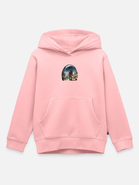 Un astronaute explore des mondes extraterrestres - Sweat Premium à capuche enfant bio - rose