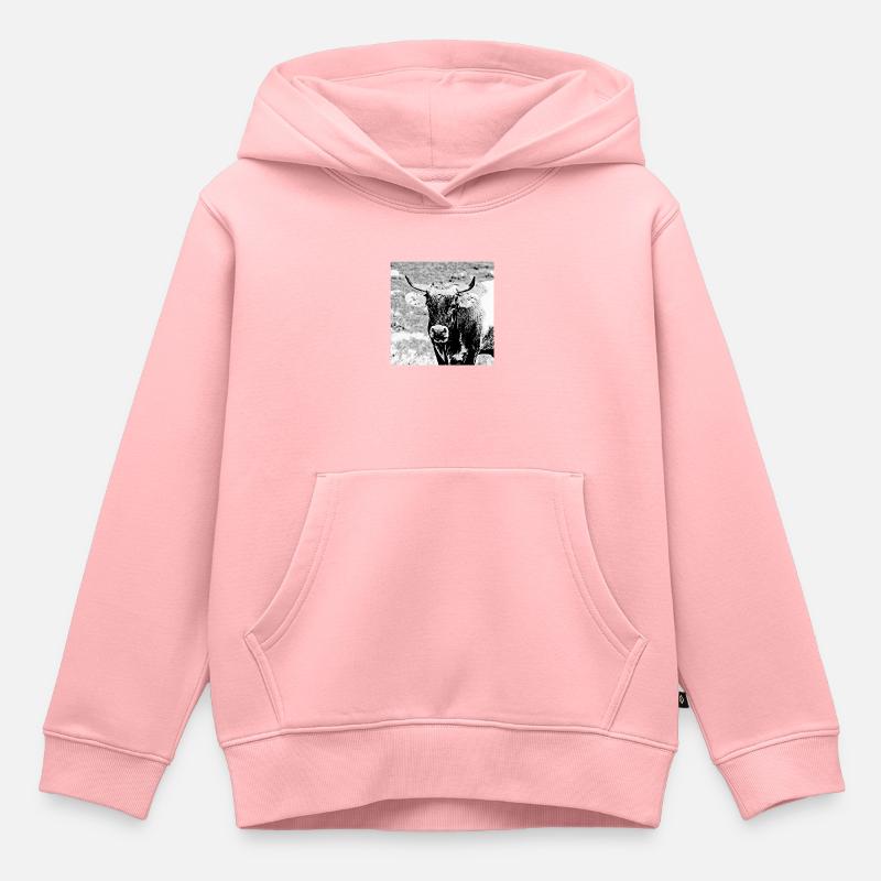 Taureau - Sweat Premium à capuche enfant bio - rose