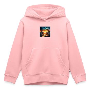 Glühwürmchen, Frieden und Liebe - Kinder Premium Organic Hoodie - Rosa - Vorne - AI Model Kid Female (0cm)