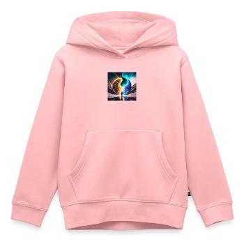 Glühwürmchen Person Ying Yang 33274 - Kinder Premium Organic Hoodie - Rosa - Vorne - AI Model Kid Female (0cm)