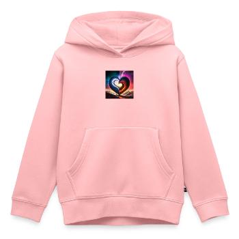 Glühwürmchen Liebe Ying Yang - Kinder Premium Organic Hoodie - Rosa - Vorne - AI Model Kid Female (0cm)