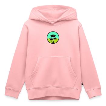 Palmiers - Sweat Premium à capuche enfant bio - rose - Devant - AI Model Kid Female (0cm)