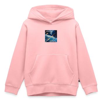 Retro Style Plakat Raumfahrt „Leave Earth“ - Kinder Premium Organic Hoodie - Rosa - Vorne - AI Model Kid Female (0cm)