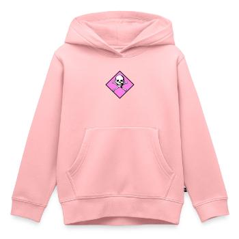 Crâne et os - Sweat Premium à capuche enfant bio - rose - Devant - AI Model Kid Female (0cm)