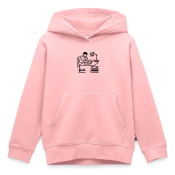 Auteur Apprentissage Étudiant Étudiant - Sweat Premium à capuche enfant bio - rose - Devant - AI Model Kid Female (0cm)