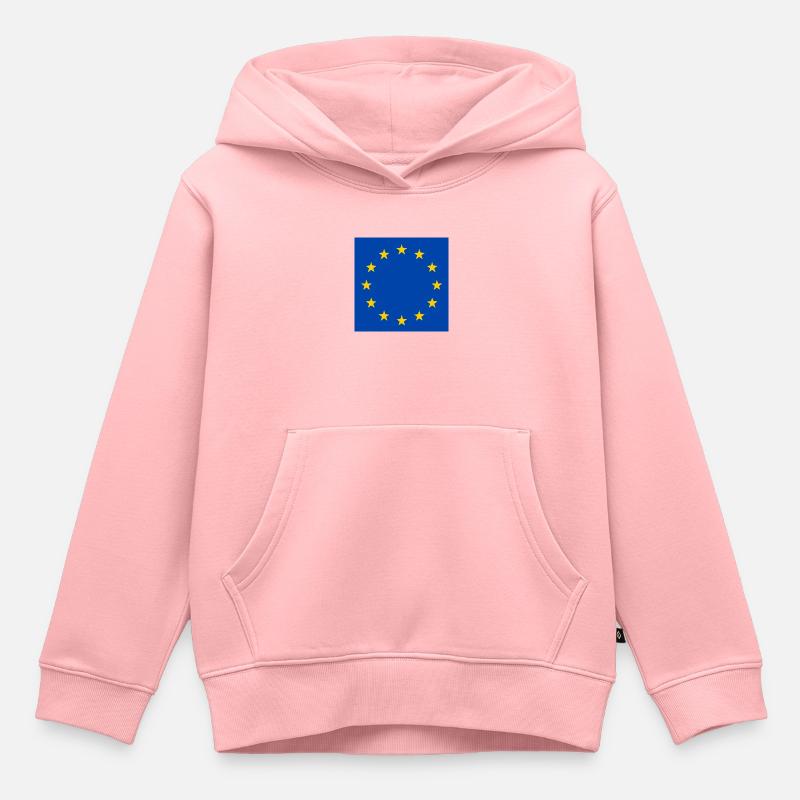 Drapeau de l’Europe - Sweat Premium à capuche enfant bio - rose