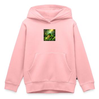Kambo Frog - Kinder Premium Organic Hoodie - Rosa - Vorne - AI Model Kid Female (0cm)