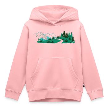 Landschaft einer Straße in den Bergen. - Kinder Premium Organic Hoodie - Rosa - Vorne - AI Model Kid Female (0cm)