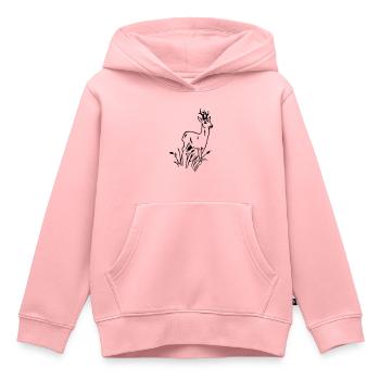 Chevreuil - Sweat Premium à capuche enfant bio - rose - Devant - AI Model Kid Female (0cm)