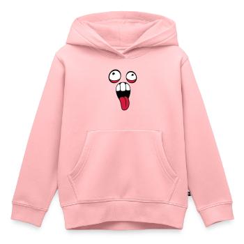 verrueckt gesicht kopf augen zunge mund rausstreck - Kinder Premium Organic Hoodie - Rosa - Vorne - AI Model Kid Female (0cm)
