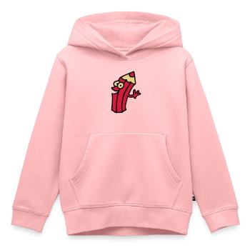 broche joyeuse - Sweat Premium à capuche enfant bio - rose - Devant - AI Model Kid Female (0cm)