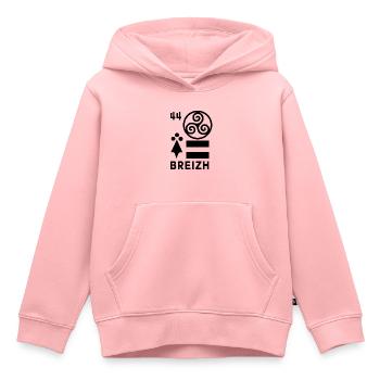 Loire-Atlantique 44 - Sweat Premium à capuche enfant bio - rose - Devant - AI Model Kid Female (0cm)
