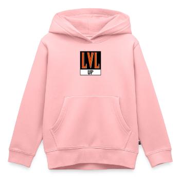 level up nerd cod - Sweat Premium à capuche enfant bio - rose - Devant - AI Model Kid Female (0cm)